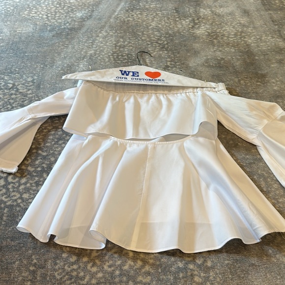 NICHOLAS WHITE OFF THE SHOULDER COTTON TOP SIZE 6 - Picture 2 of 11